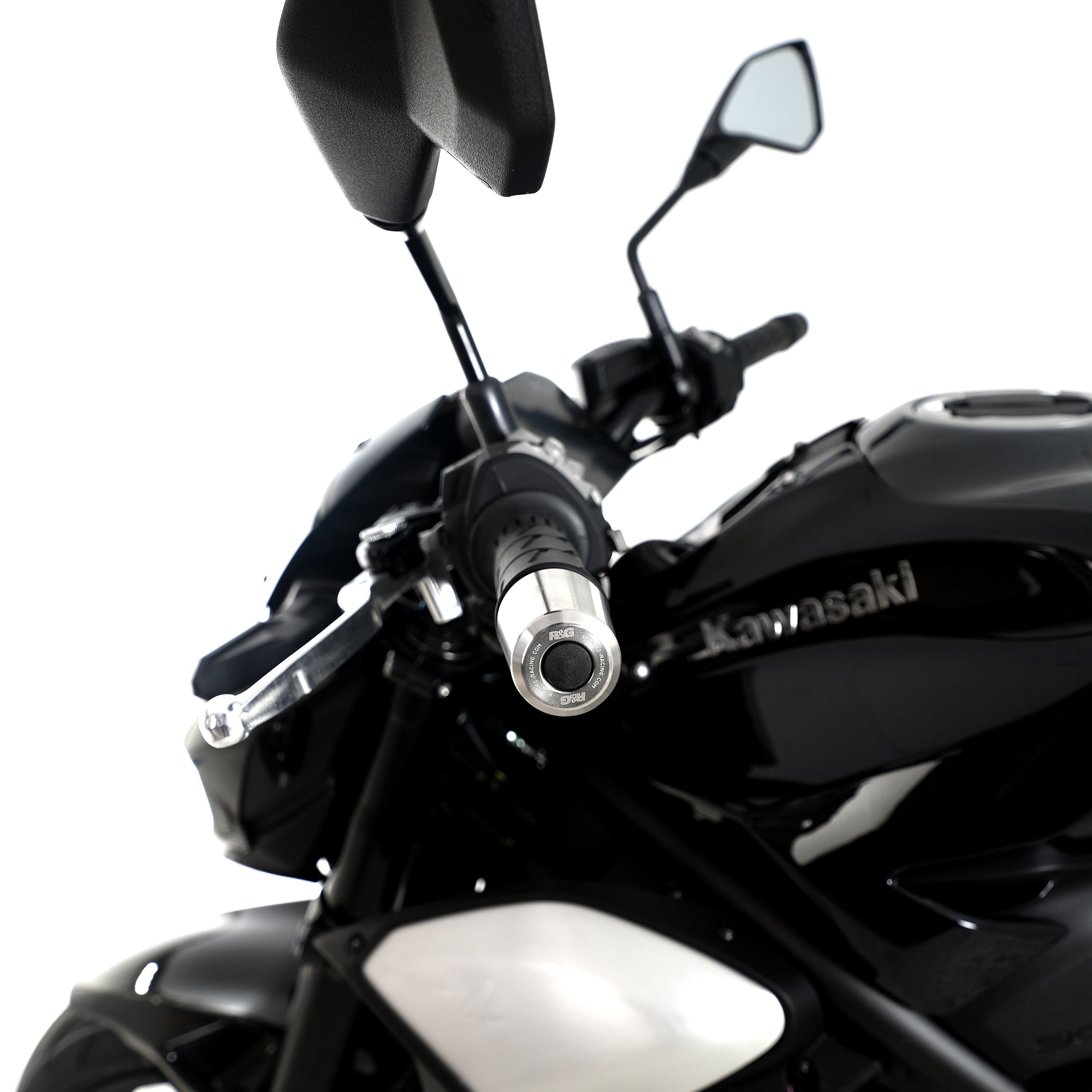 R&G Stainless Steel Bar Ends for Kawasaki Z900RS '18-, Z900 '17-, Z H2 '20- '24, ZX-25R '20-, Z650RS '21- '24, ZX6-R(636) '19-  & ZX-4R(R) (SE) '23-