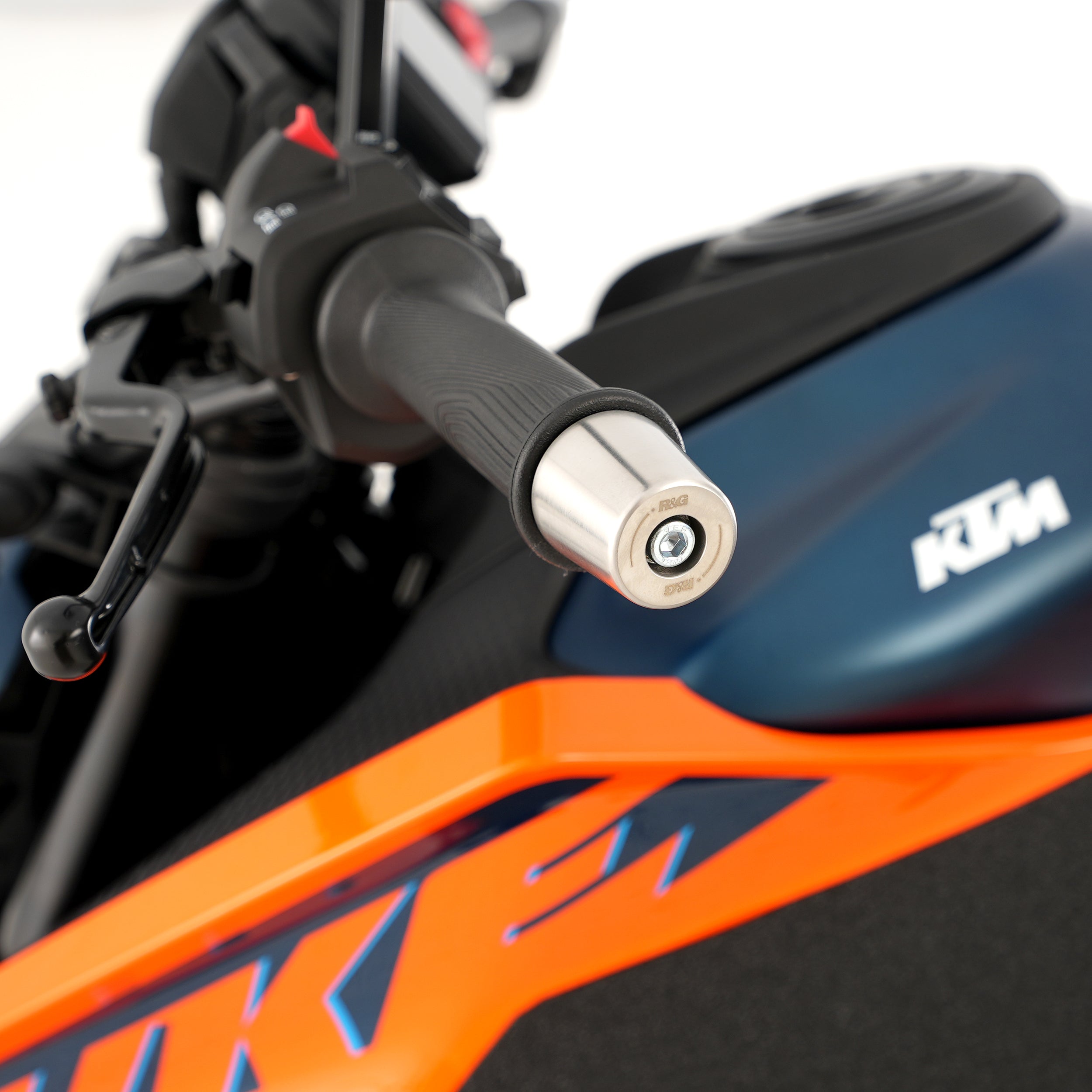 R&G Stainless Steel Bar Ends for the KTM RC 390 / RC 200/ RC 125 '22-,Duke 125/250/390 '24-
