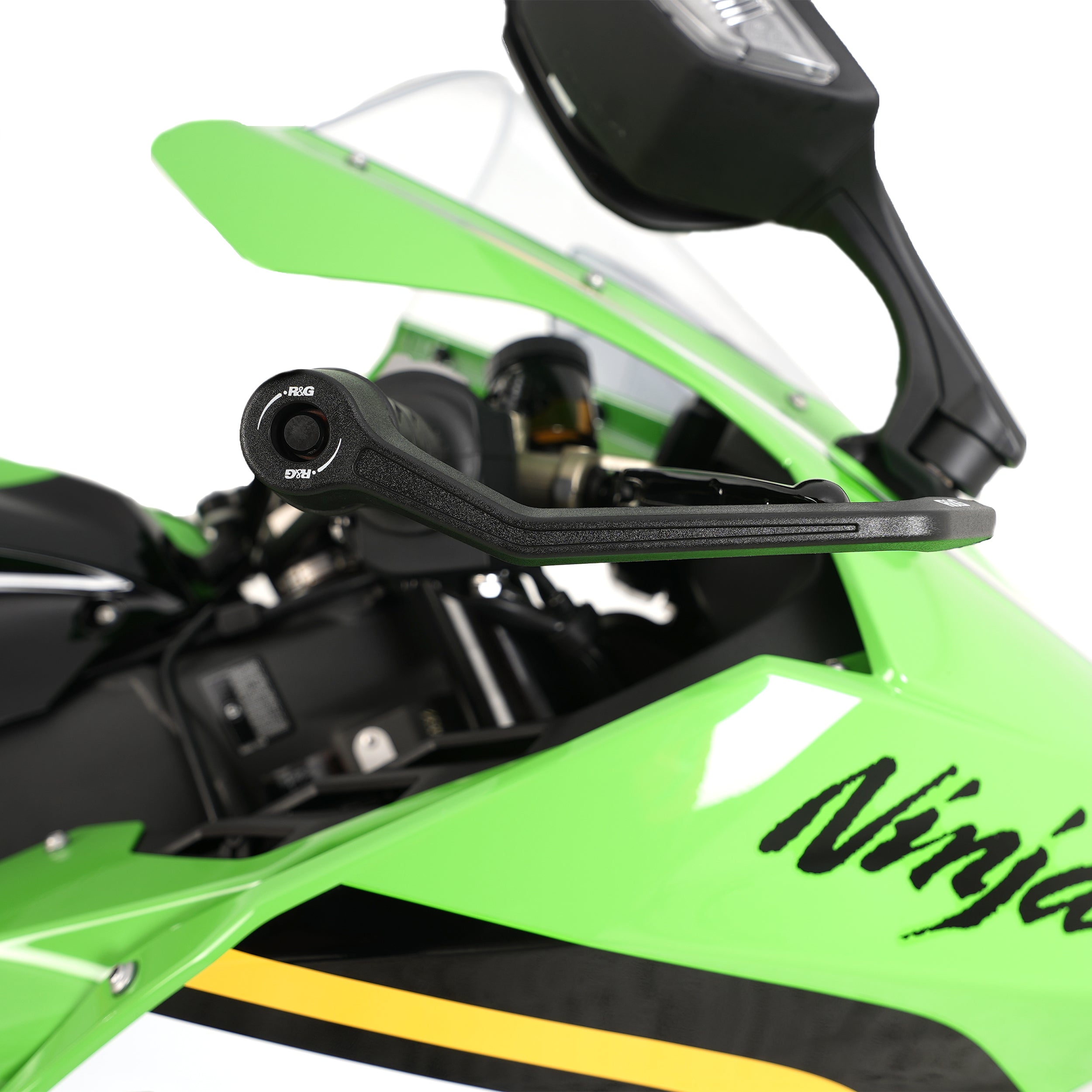 R&G Interlock Brake Lever Guard & LHS Bar End Slider for Kawasaki ZX-10R & ZX-10RR '21-25.