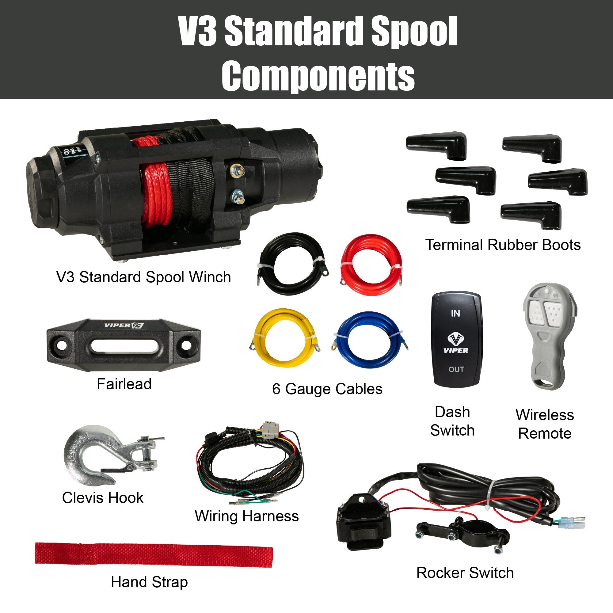 VIPER V3 6000lb ATV/UTV Military Grade Winch