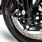 Fork Protectors for the Triumph Daytona 675 '13-, Daytona 660 '24-, Street Triple RX '15-, Street Triple R/RS 765 '17-/ Street Triple S 765 '17- '20, Street Triple 765 RX '26-,  Daytona Moto2â„¢ 765 '20- '24, Trident 660 '21- ,Tiger Sport 800 '25- & Ti