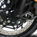 Fork Protectors for Triumph Street Triple R / RS 765 '17-, Street Triple S 765  '17-'20, Daytona 660 '24-, Trident 660 '21-, Tiger Sport 800 '25-,Street Triple 765 RX '26- & & Daytona Moto2â„¢ 765 '20- '24 (small bobbin)