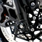 Fork Protectors for Triumph Street Triple R / RS 765 '17-, Street Triple S 765  '17-'20, Daytona 660 '24-, Trident 660 '21-, Tiger Sport 800 '25-,Street Triple 765 RX '26- & & Daytona Moto2â„¢ 765 '20- '24 (small bobbin)