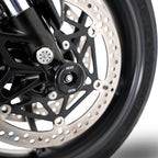 Fork Protectors for the Triumph Daytona 675 '13-, Daytona 660 '24-, Street Triple RX '15-, Street Triple R/RS 765 '17-/ Street Triple S 765 '17- '20, Street Triple 765 RX '26-,  Daytona Moto2â„¢ 765 '20- '24, Trident 660 '21- ,Tiger Sport 800 '25- & Ti