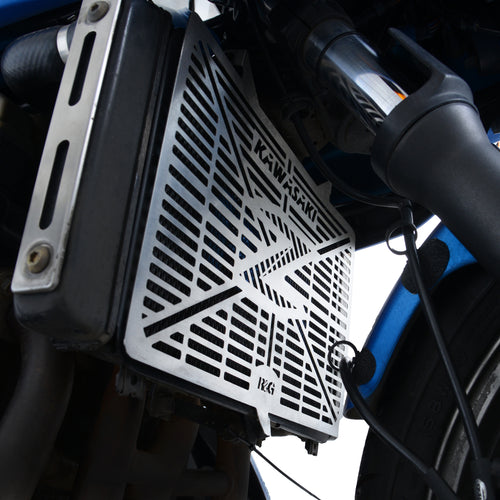 Branded Radiator Guard For Kawasaki Z1100 '26-, Z1000 '10- '24, Z1000SX, VERSYS 1000 '13-'19, Ninja 1000SX '20- '24 & 3 others.