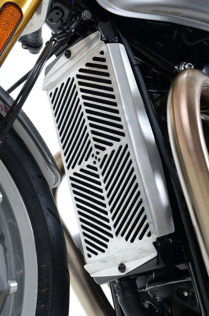 Stainless Steel Radiator Guard for the Triumph Bonneville T120 '16-25,Thruxton 1200/R '16-, Speed Twin 1200 '19-'21, Scrambler 900 '23- & Speed Twin 900 '22-