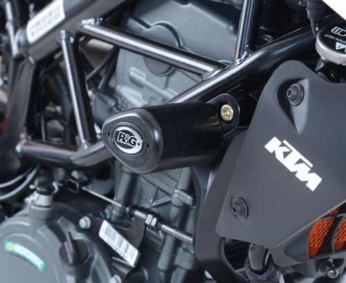 Crash Protectors - Aero Style  forKTM 125 Duke '11-23, 200 Duke '12-, 250 Duke '17-23 and 390 Duke '13-23.