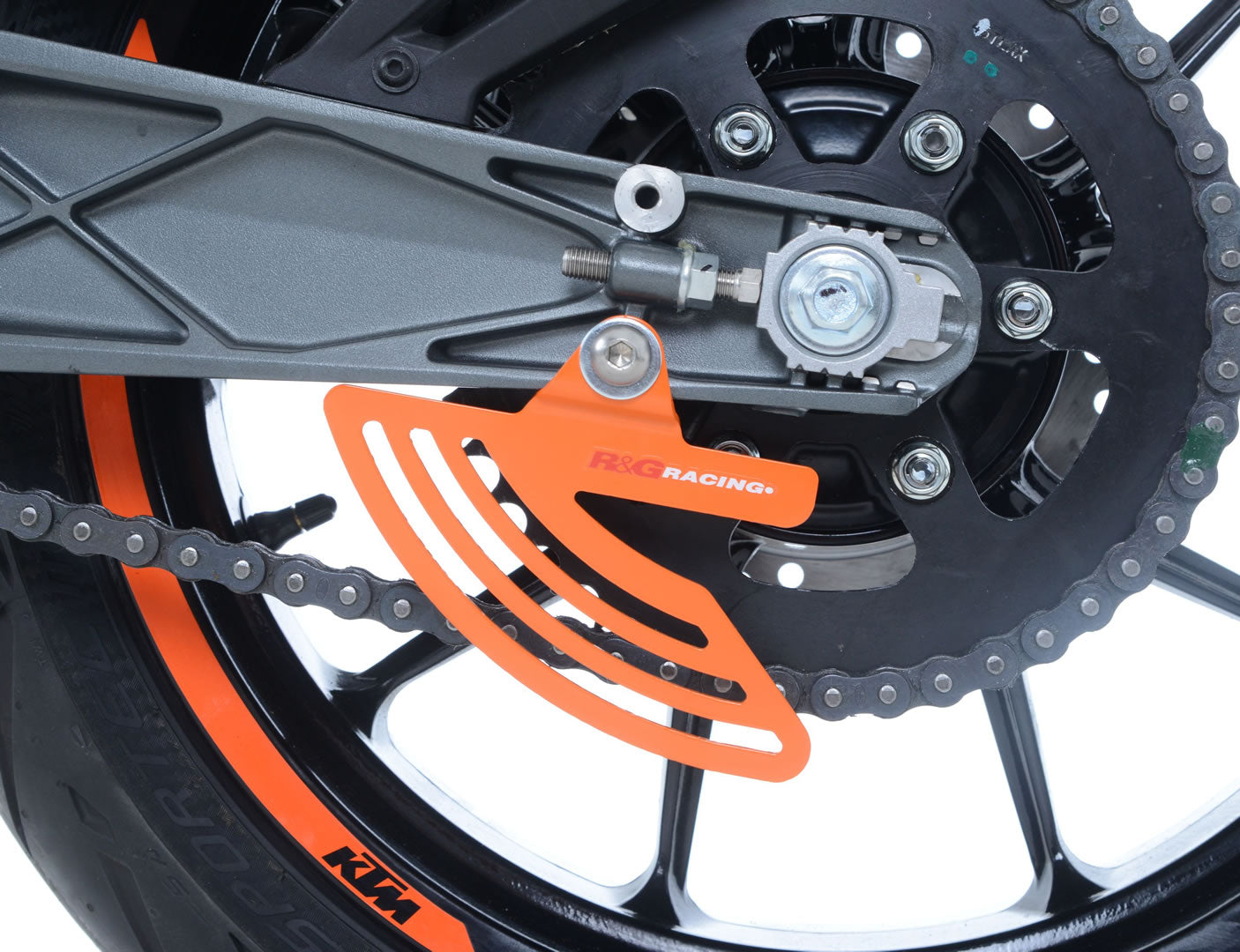 Toe Chain Guards for KTM RC 125/200/390 '14-, Duke 390 '24-, Husqvarna Vitpilen 701 '18- and 6 others.