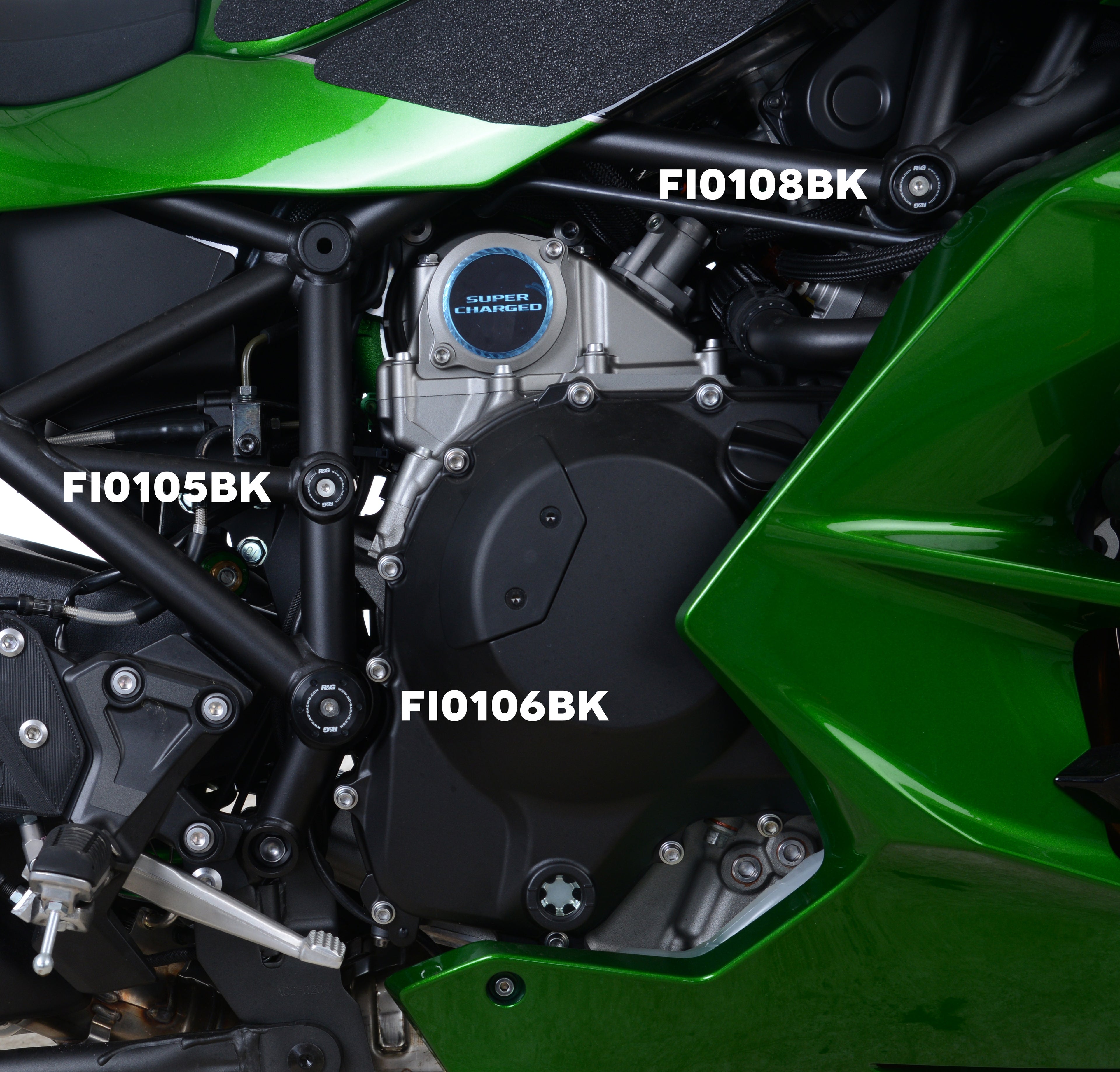 Frame Plug for Kawasaki Ninja H2(R) '15-, Ninja H2 SX '18- '24 (RHS, Lower) & Moto Guzzi V100 '23-, Stelvio '24- (LHS Only).