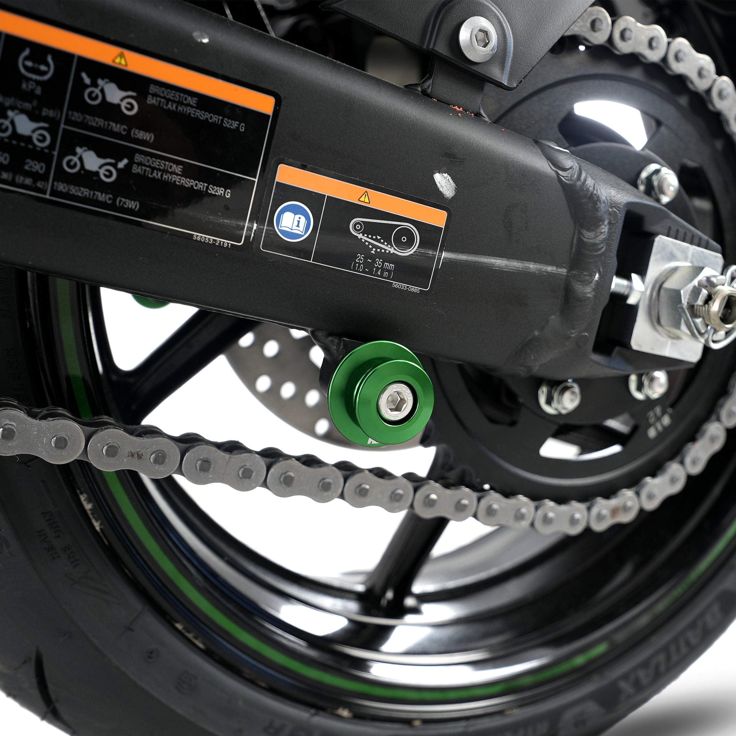 M8 Paddock Stand Bobbins for Kawasaki Z1100 '26-, Ninja 1000SX '20- '24,1100SX '25-, Z900RS '21- , Z650RS '21- '24 & 6 others.
