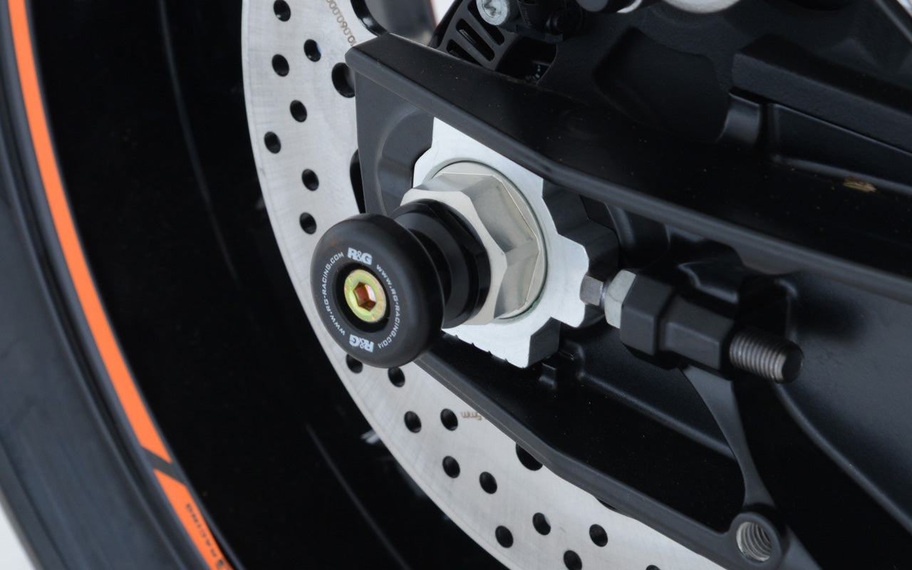 Spindle Sliders for KTM 790 Duke '18-, 790 Adventure '19-, KTM 890 Adventure '20-'22, 890 Duke R '20- '24, 1290 Super Adventure (R) '21- '24, 890 SMT '23- '24 & CFMoto 800NK '23-