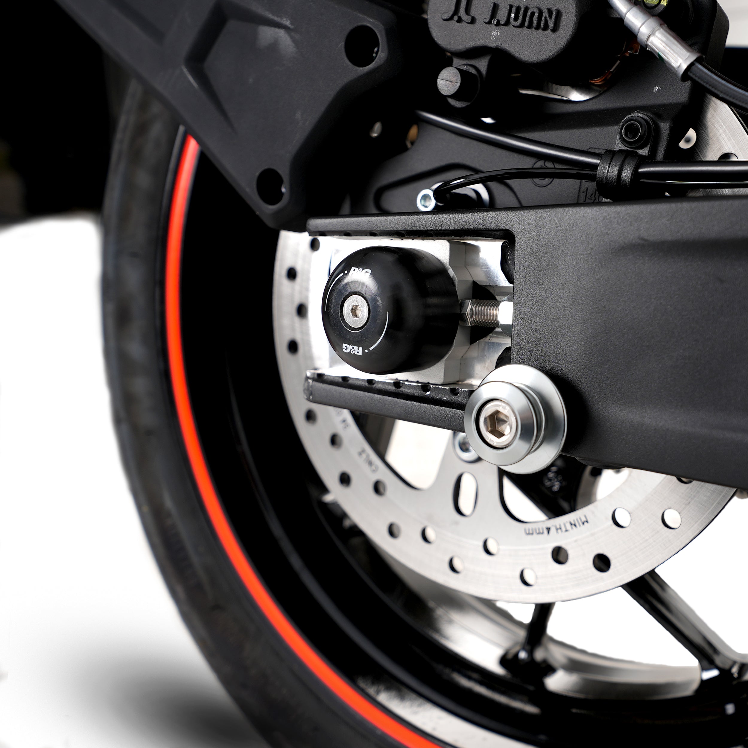 Swingarm Protectors for the KTM 790 Duke '18-, 790 Adventure '19-, 890 Duke R '20- '24, 890 Adventure '20-'22, 1290 Super Adventure (R) '21- '24 & 890 SMT '23- '24, CFMoto 800MT Sport / Touring / Explore '22-& 800NK '23-