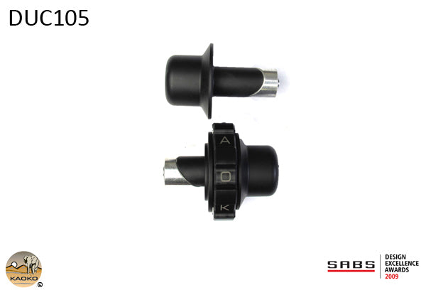 Kaoko Throttle Stabilizer for Ducati 848 EVO models '08-, 1100 EVO '08-, Monster 1200/S '14-, Monster 796 ABS '10- and 5 others  (including matching left hand side Bar-End weight)