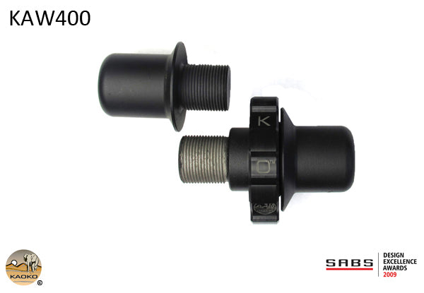 Kaoko Throttle Stabilizer for Kawasaki models with 22mm or 30mm OD bar weights; incl. Ninja 636, ZX-6R(2013-2015), ZX-7R, ZX9 (2013-2015), ZX-10R(2013-2015 & 2025).ZX-10RR '21-